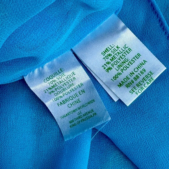 Lilly Pulitzer Galiana Ocean Breeze Multi Flora Metallic Clip Silk Blouse Size S - Picture 5 of 14